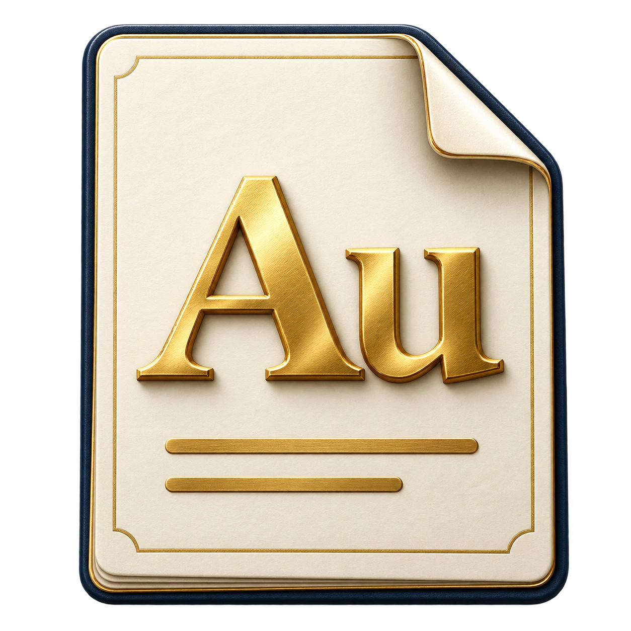 带有Au字样的纸黄金账户凭证图标